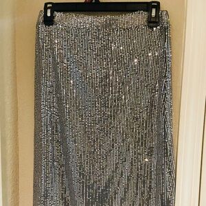 Love Luxe Silver Sequins Skirt